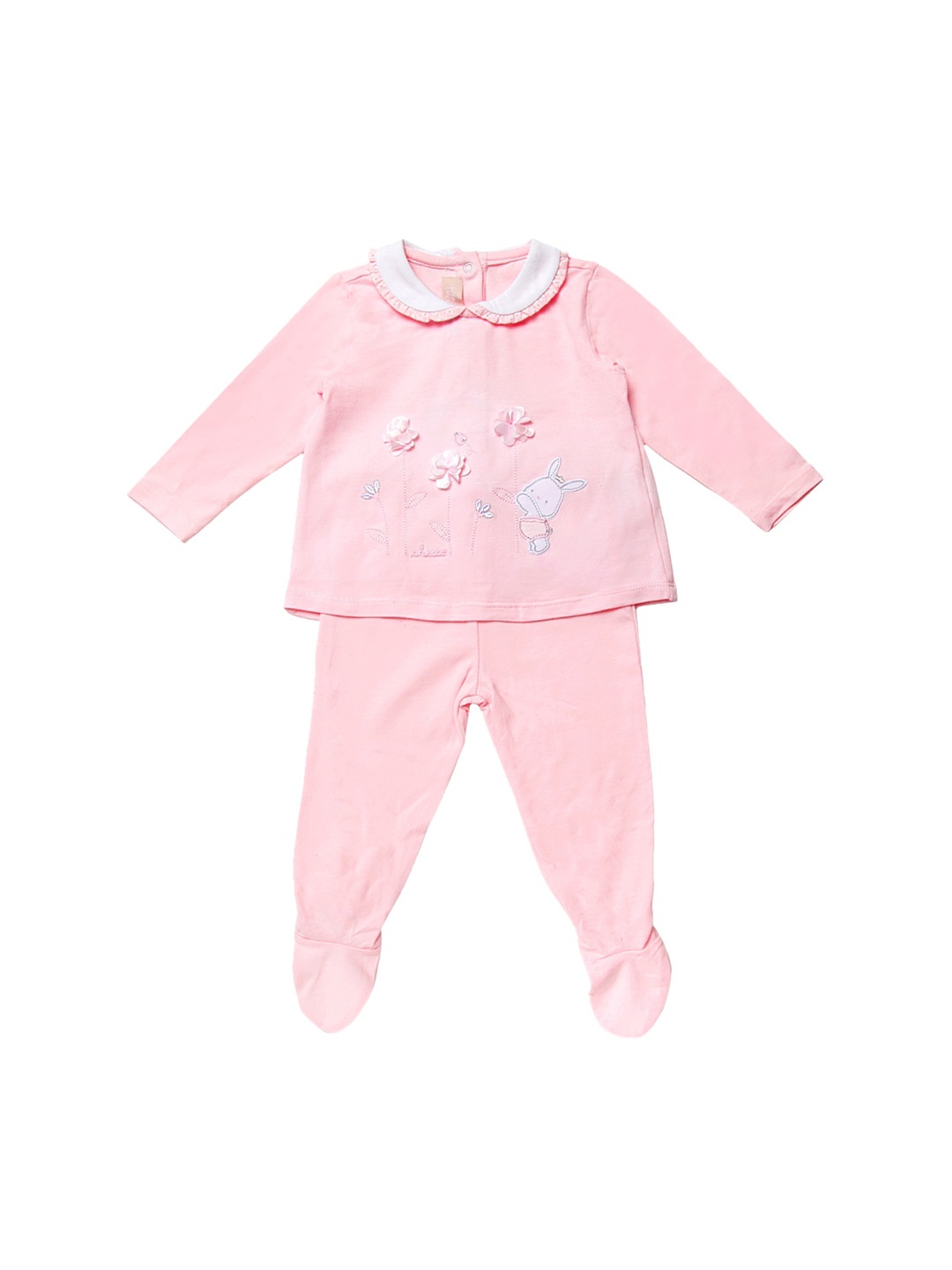 

Chicco Girls Pink Solid Top with Leggings