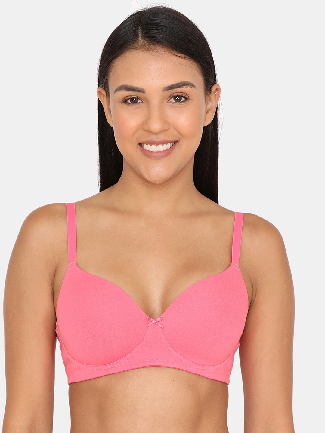 

Zivame Pink Solid Non-Wired Lightly Padded Everyday Bra ZI1137COREHPINK