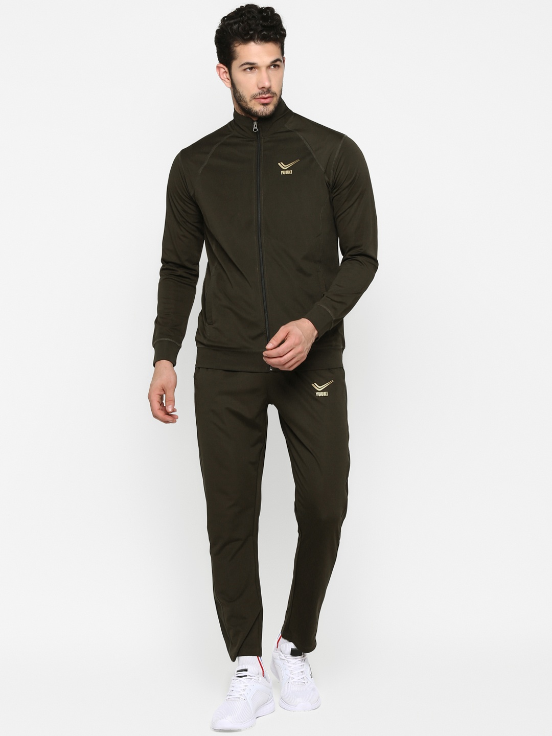 

Yuuki Men Olive Green Solid Track Suit