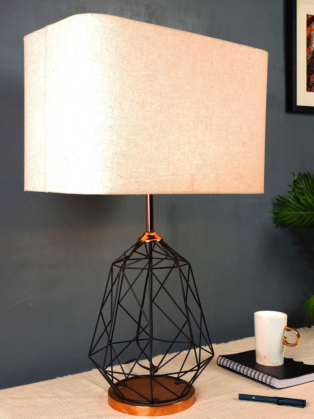 

Grated Ginger Beige Solid Matrix Bedside Lamp