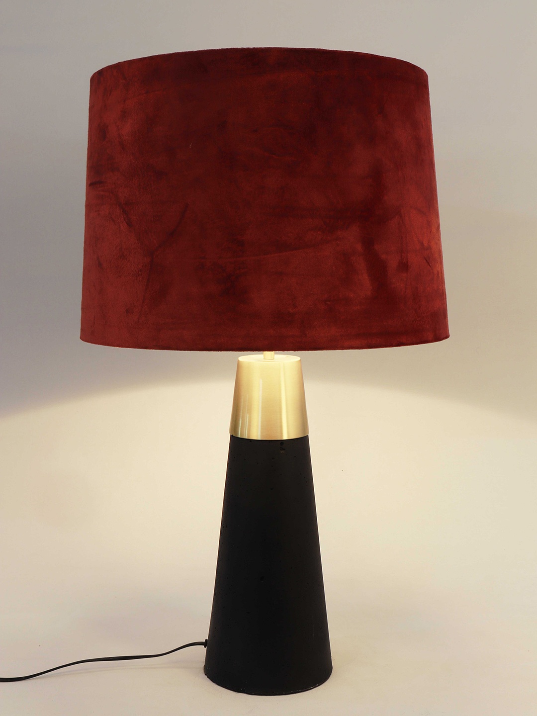 

Grated Ginger Rust Solid Dark Rocky Road Bedside Table Lamp