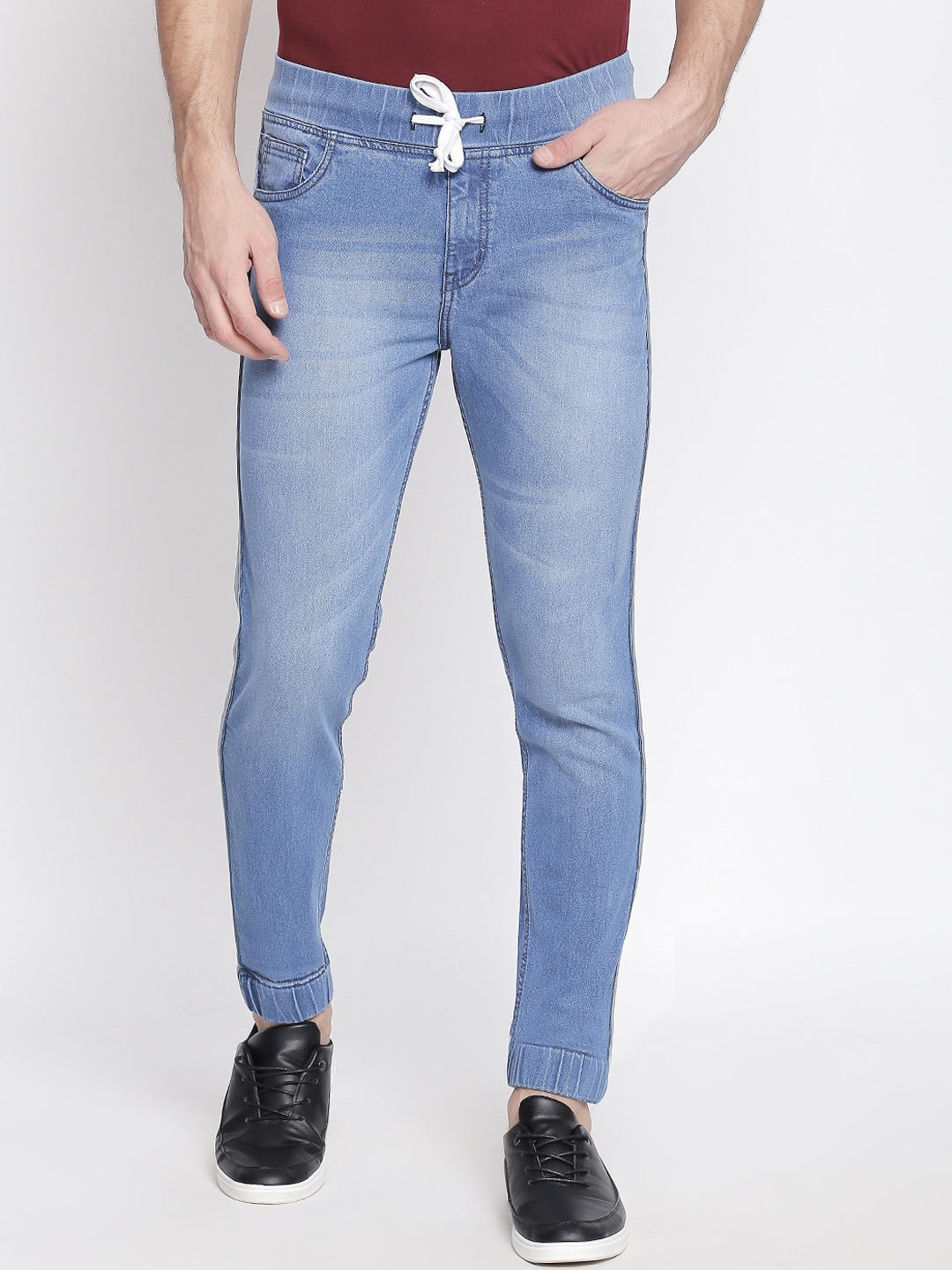 

High Star Men Blue Jogger Mid-Rise Clean Look Stretchable Jeans
