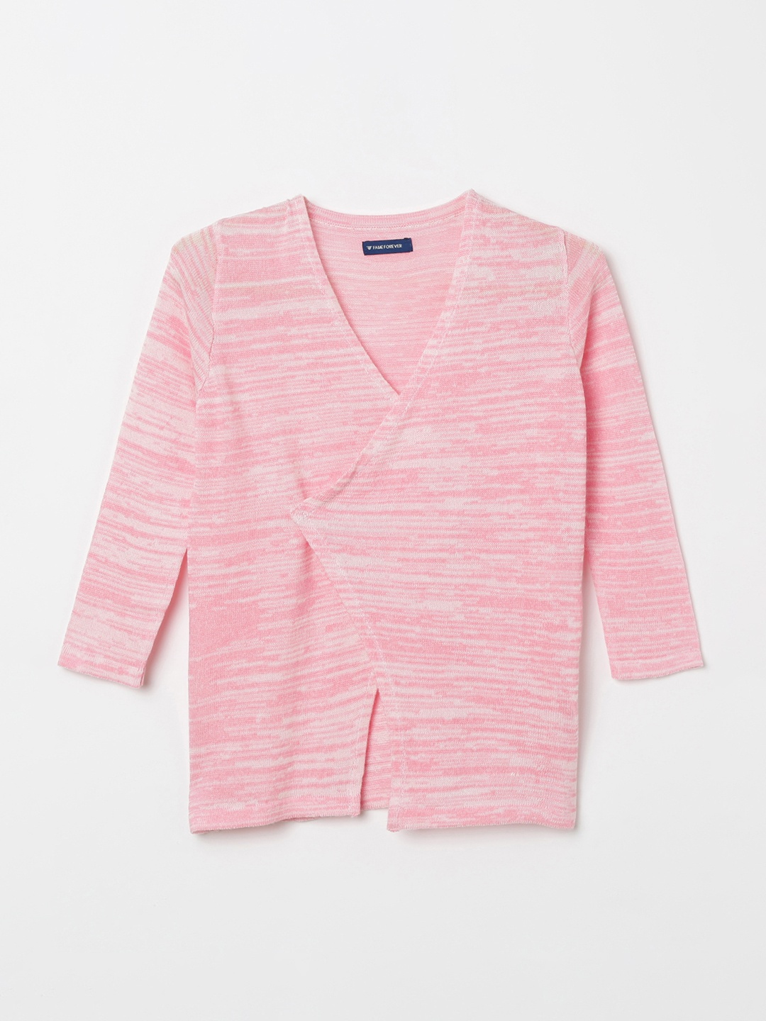 

Fame Forever by Lifestyle Girls Pink Solid Button Shrug