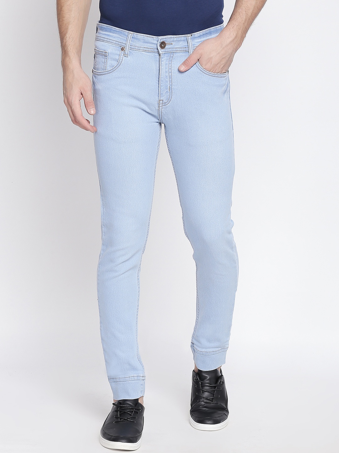 

High Star Men Blue Jogger Mid-Rise Clean Look Stretchable Jeans