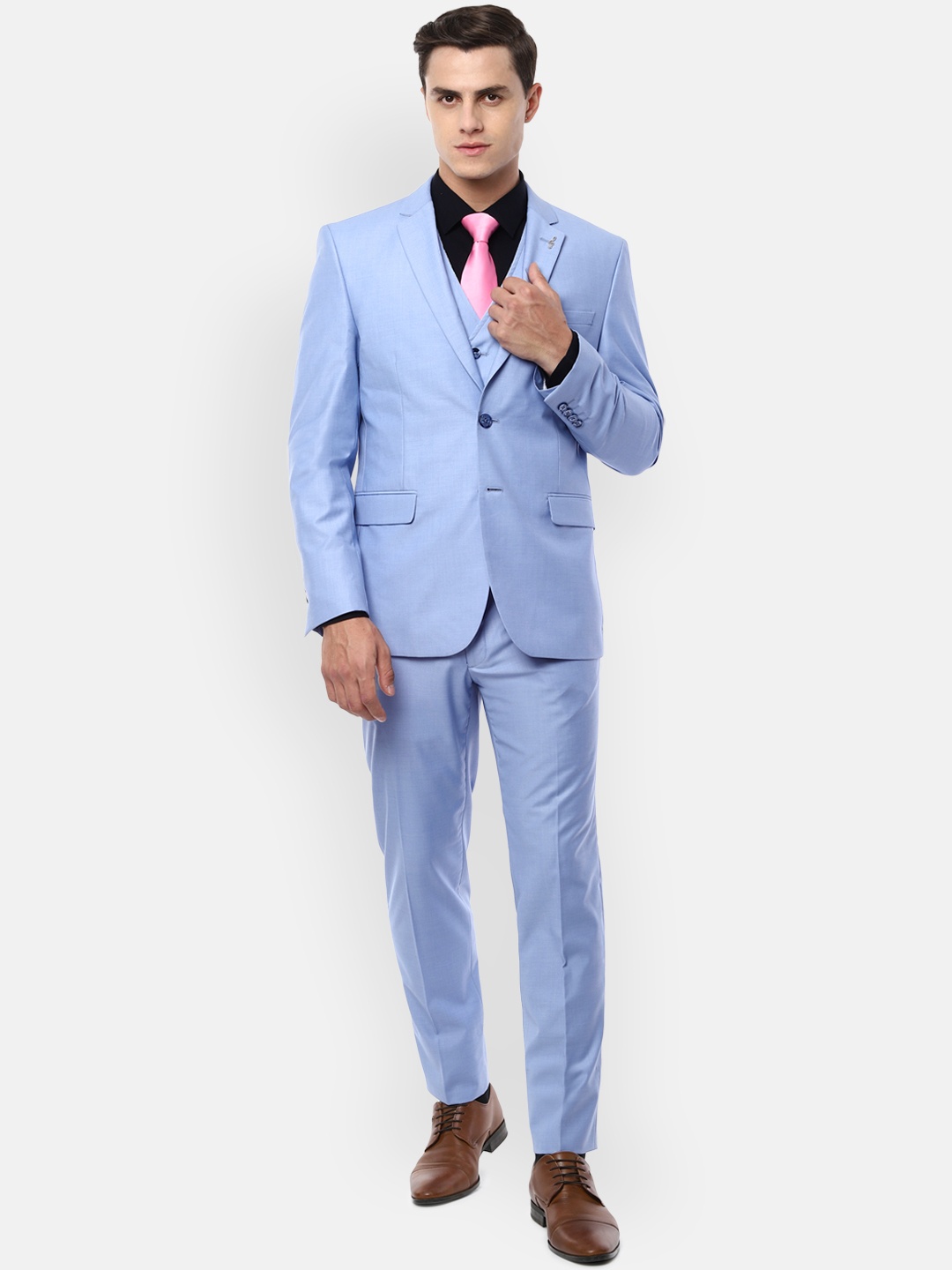 

Van Heusen Men Blue Solid Slim Fit Single-Breasted Formal Suit