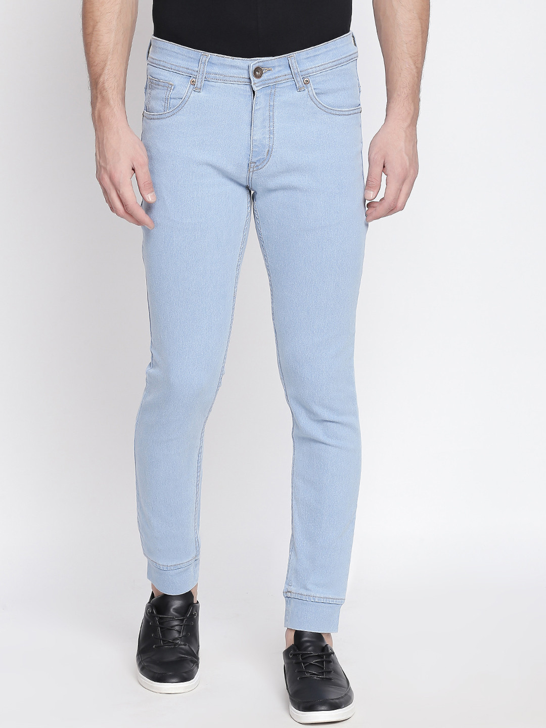 

High Star Men Plus Size Blue Jogger Mid-Rise Clean Look Stretchable Jeans