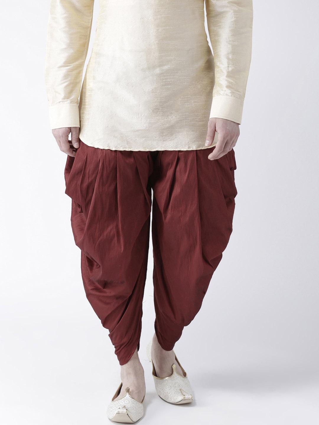 

DEYANN Men Red Solid Dhoti, Maroon
