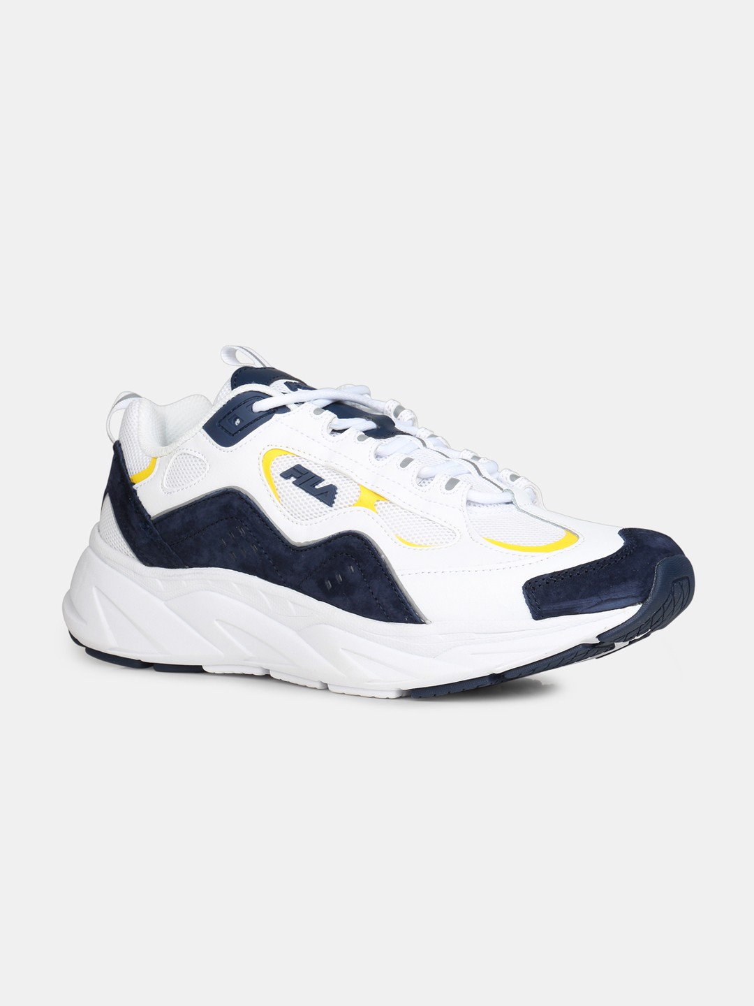 

FILA Men White & Navy Blue Colourblocked Sneakers