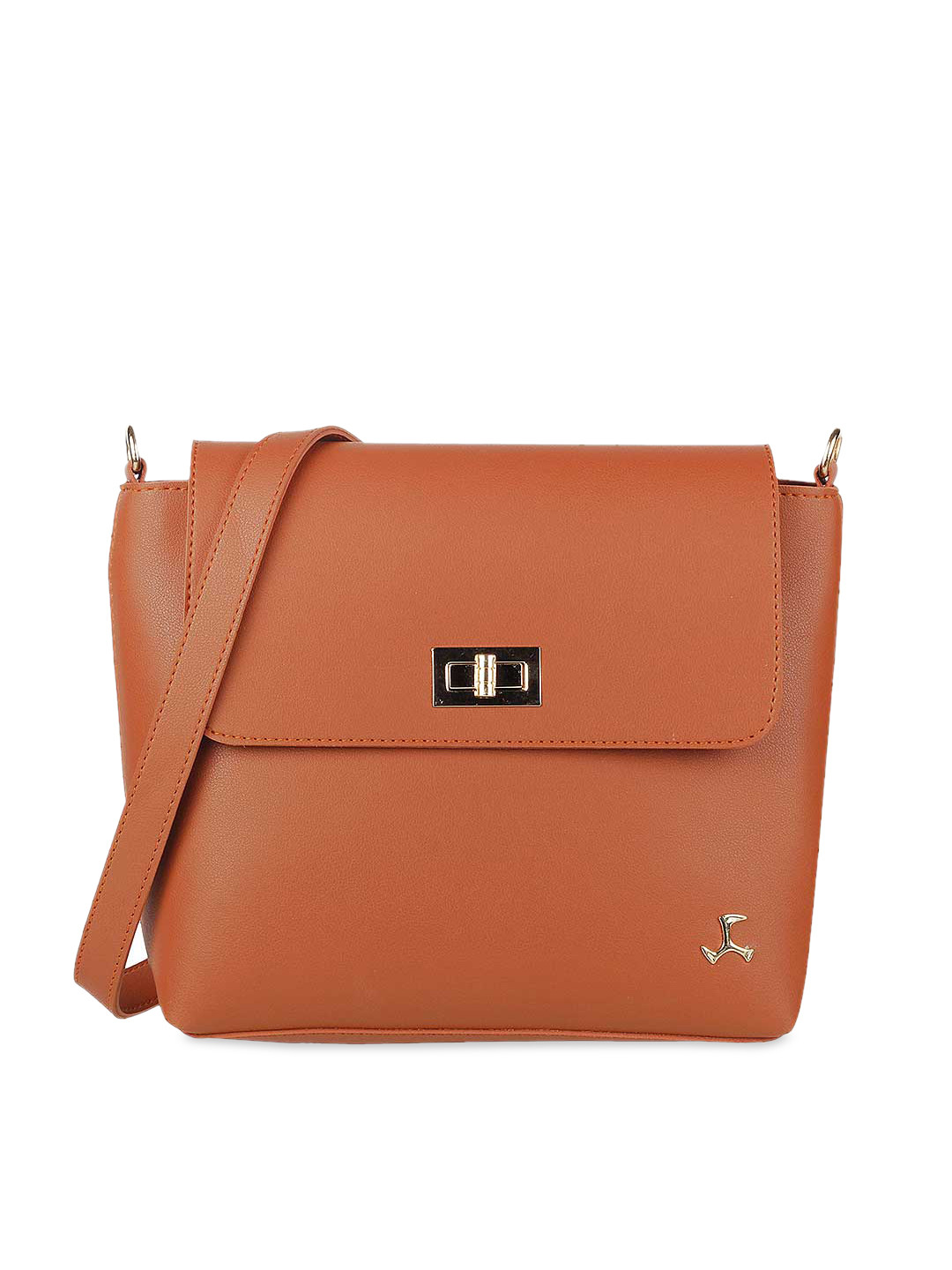 

Mochi Brown Solid Sling Bag