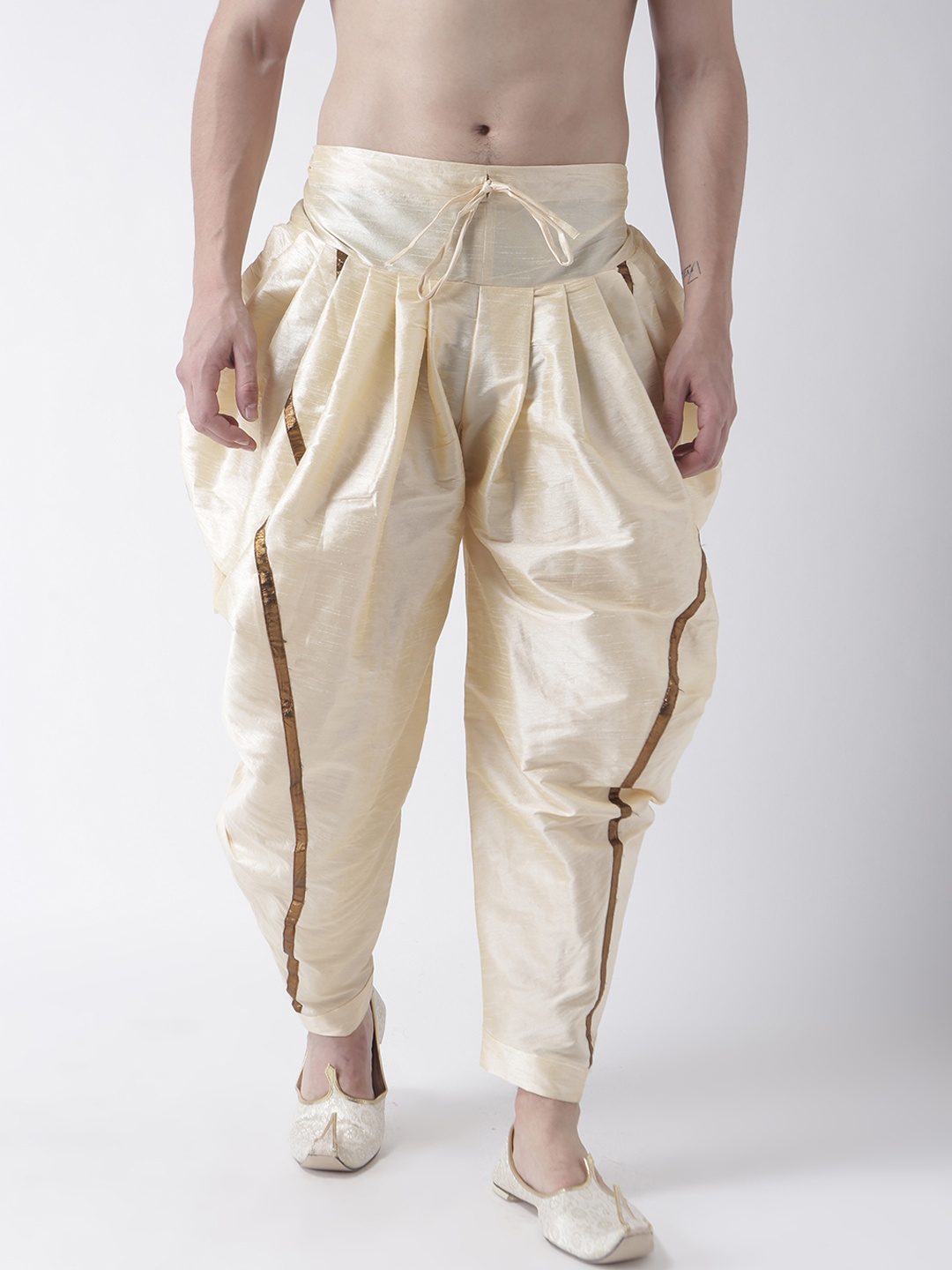 

DEYANN Men Cream-Coloured Solid Dhoti