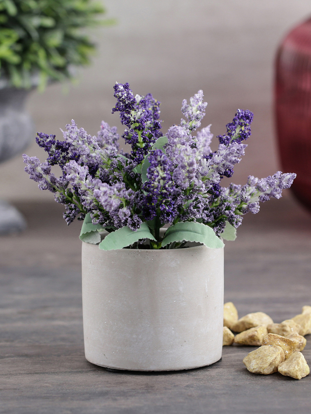 

Pure Home and Living Set Of 2 Purple & Green Artificial Lavender Plants With Pots
