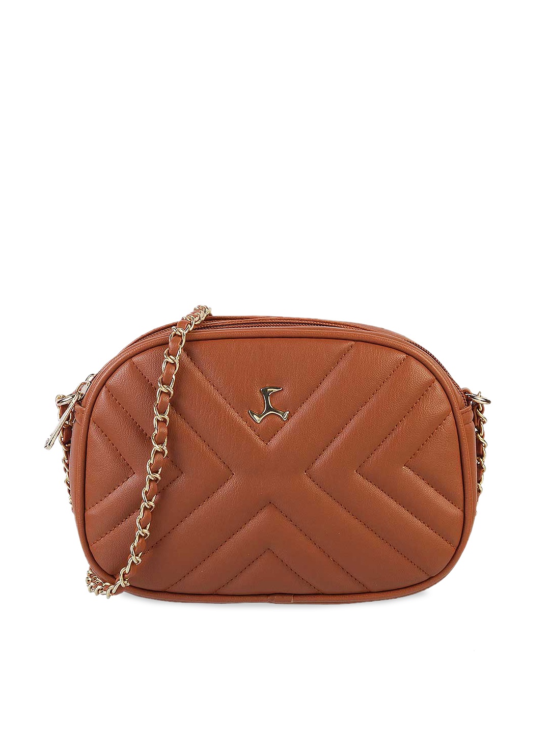 

Mochi Tan Brown Textured Sling Bag