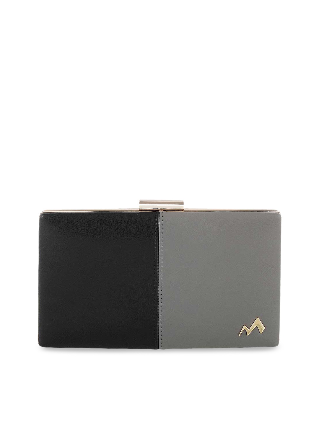 

Metro Black & Grey Colourblocked Box Clutch