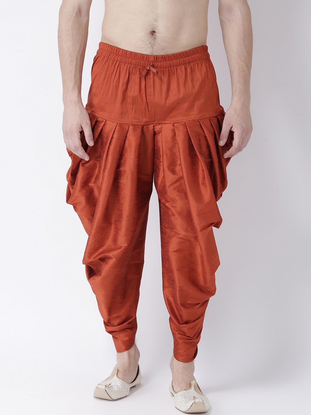 

DEYANN Men Rust Orange Solid Dhoti