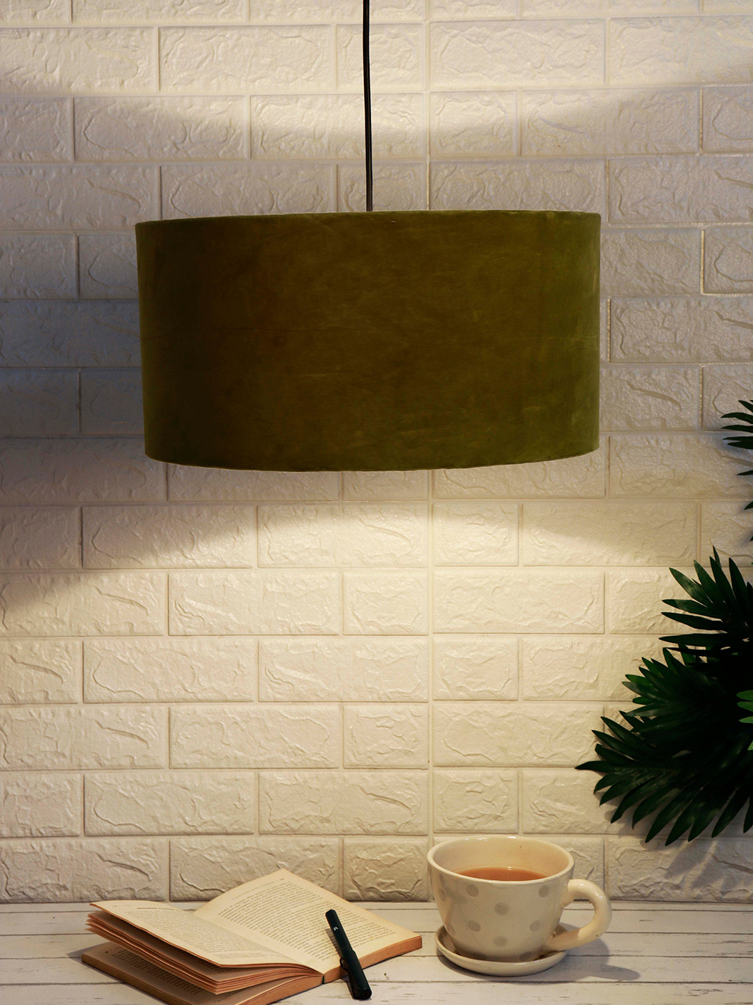 

Grated Ginger Green Self Design Handcrafted Hanging Light