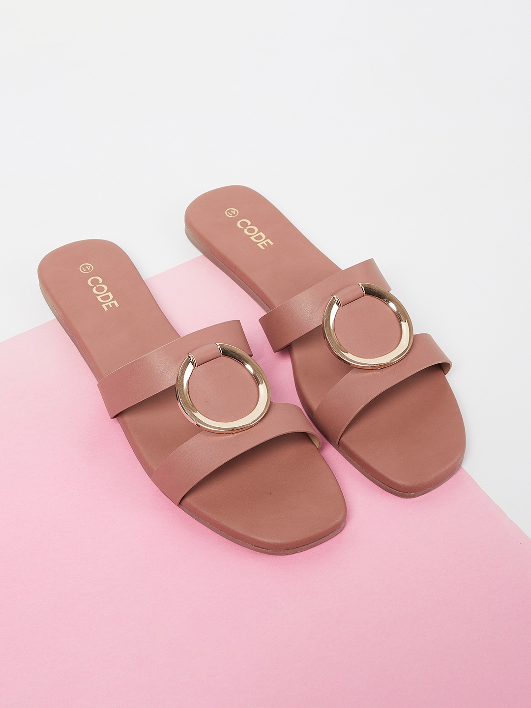 

CODE by Lifestyle Women Black Solid Open Toe Flats