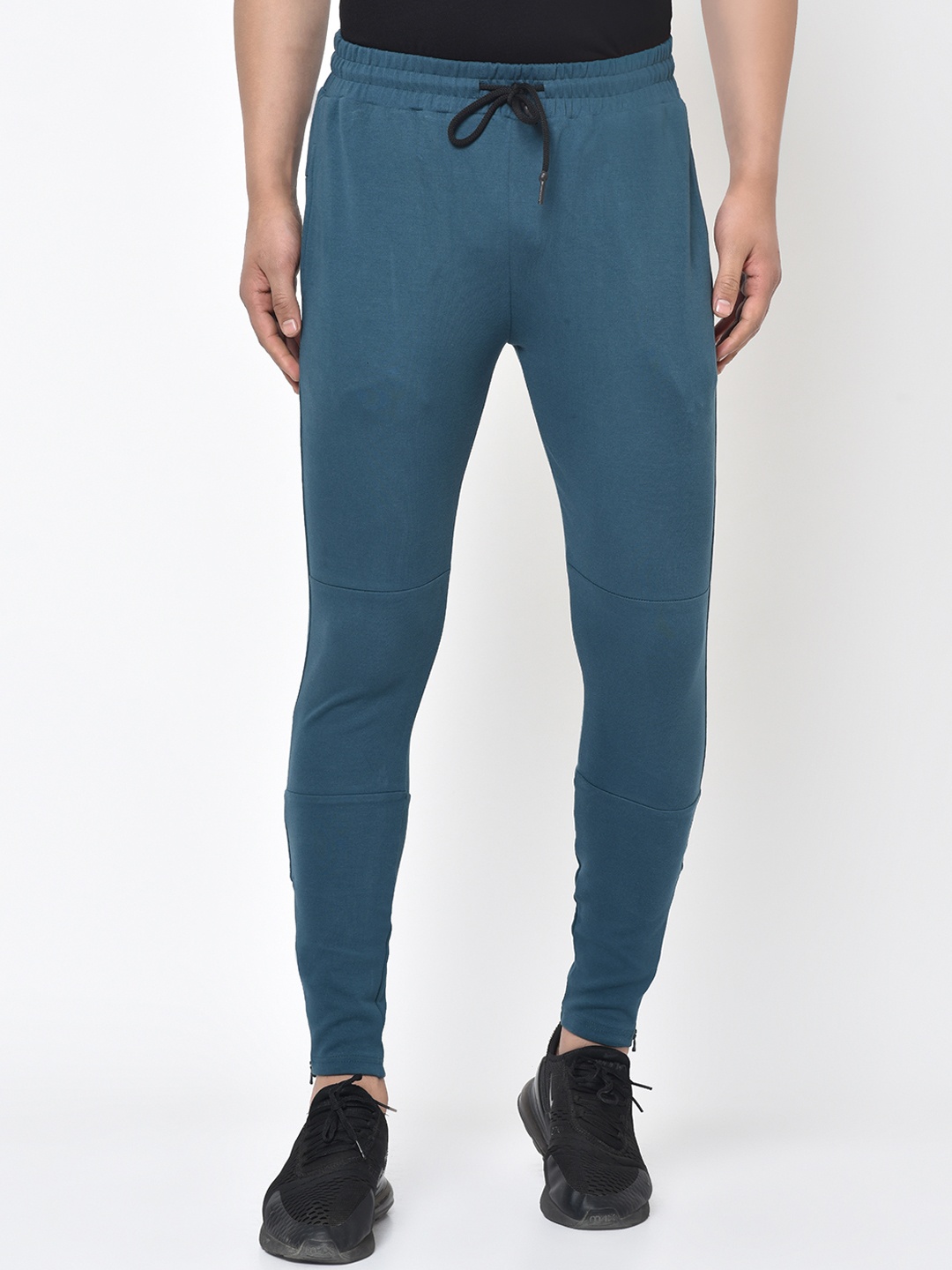 

Aesthetic Bodies Men Teal Blue Solid Track Pants