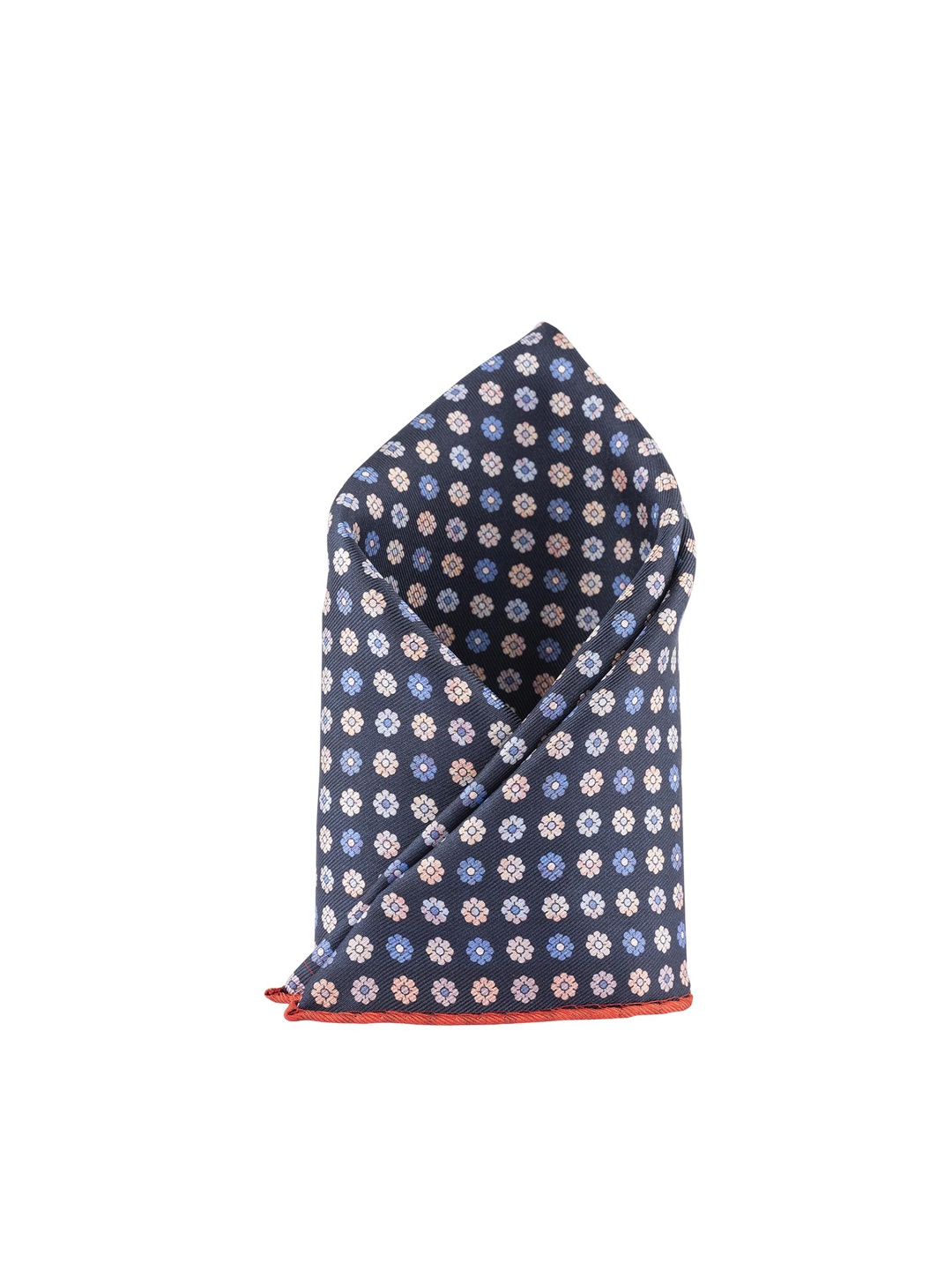

The Tie Hub Men Red & Orange & Blue Printed Silk Reversible Pocket Square