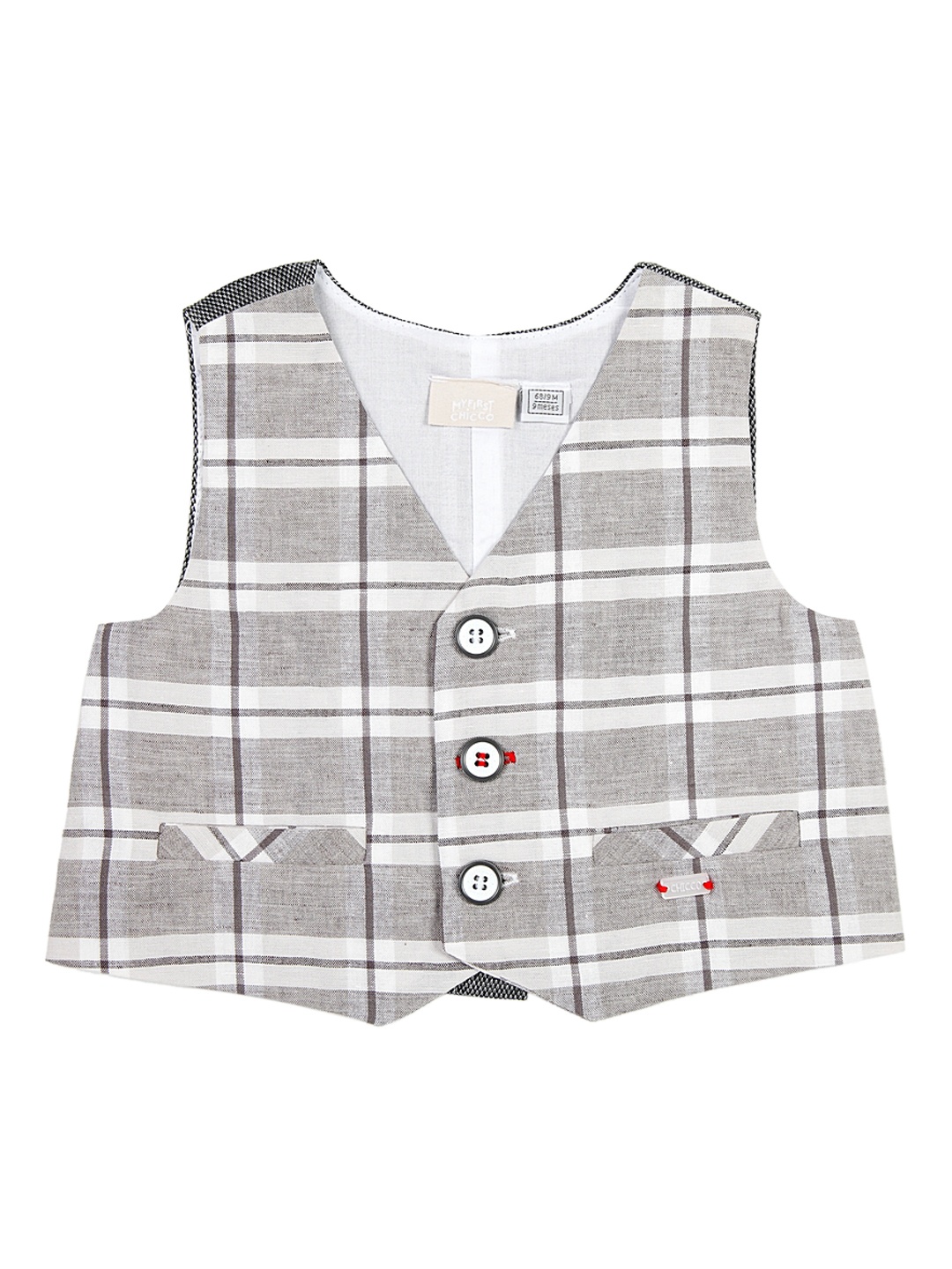 

Chicco Boys Grey & White Checked Waistcoat