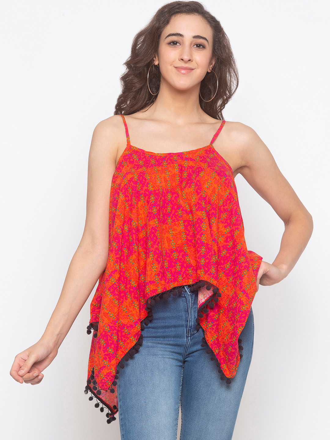 

Globus Women Pink Printed A-Line Top