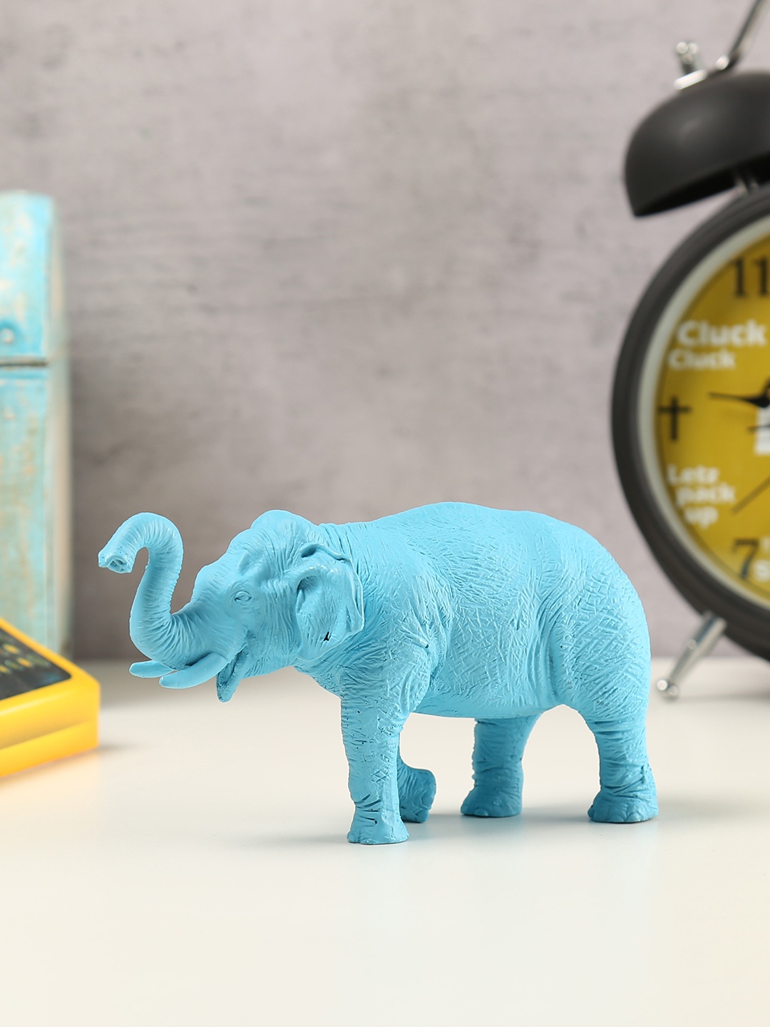

India Circus by Krsnaa Mehta Unisex Teal Blue Baby Elephant Tusker Figurine
