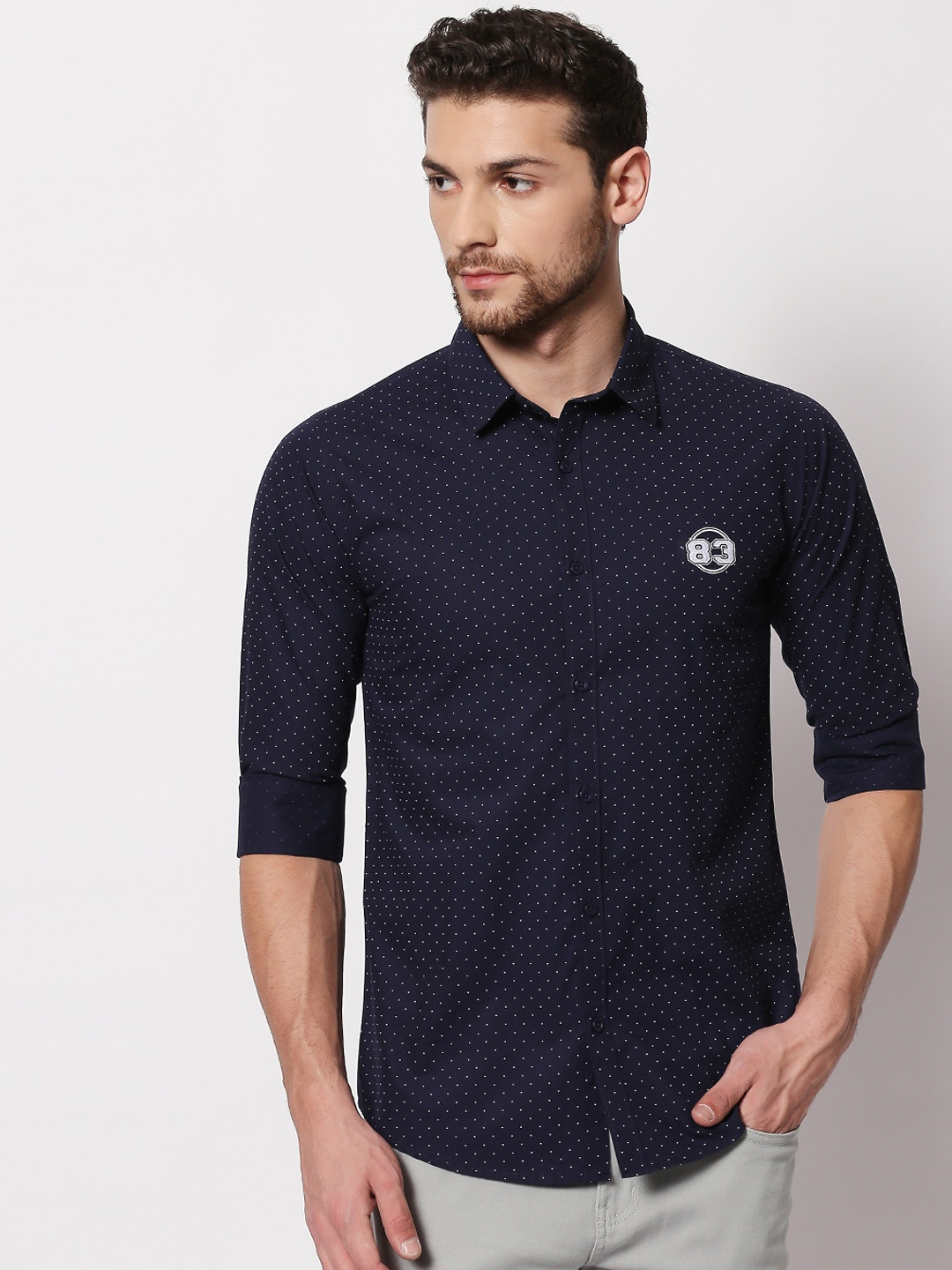 

SPYKAR Men Blue Regular Fit Printed Casual Shirt