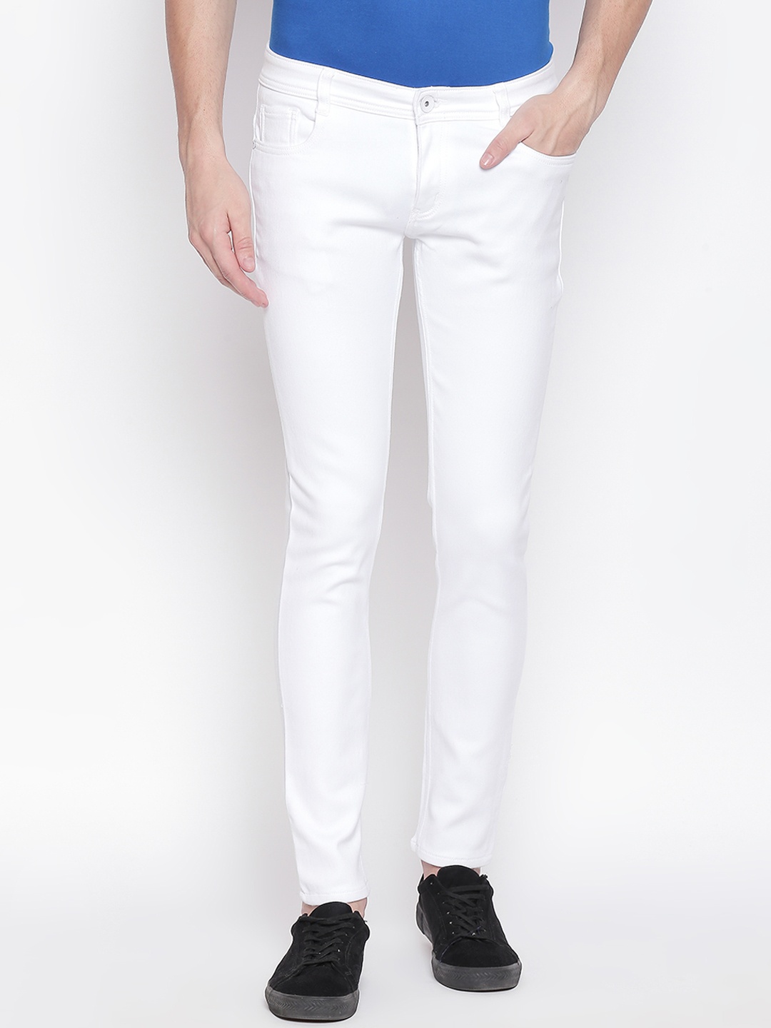 

High Star Men White Slim Fit Mid-Rise Clean Look Stretchable Jeans