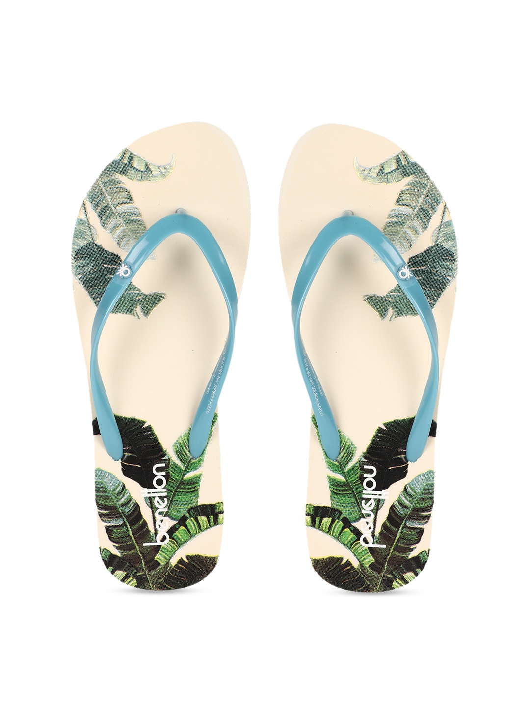 

United Colors of Benetton Women Beige Printed Thong Flip-Flops