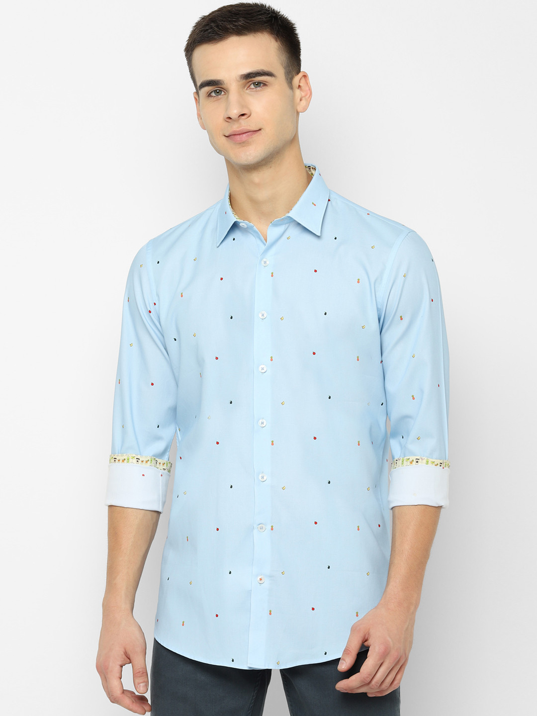 

SIMON CARTER LONDON Men Blue Slim Fit Printed Casual Shirt