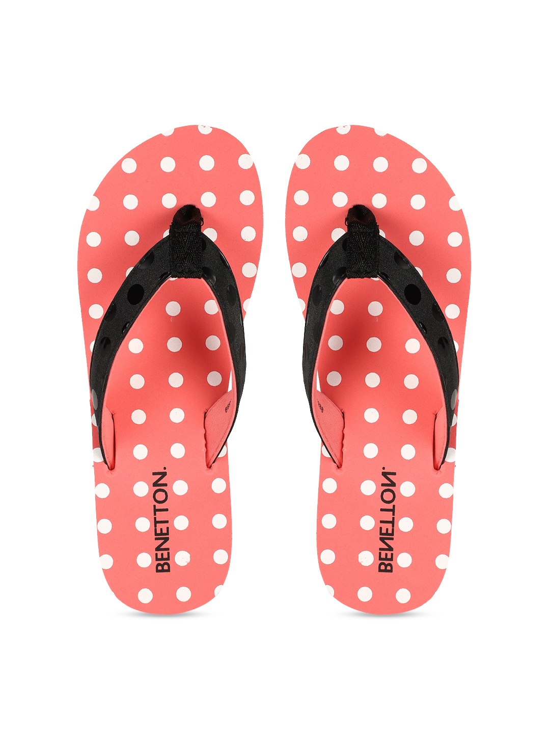 

United Colors of Benetton Women Pink & White Printed Thong Flip-Flops