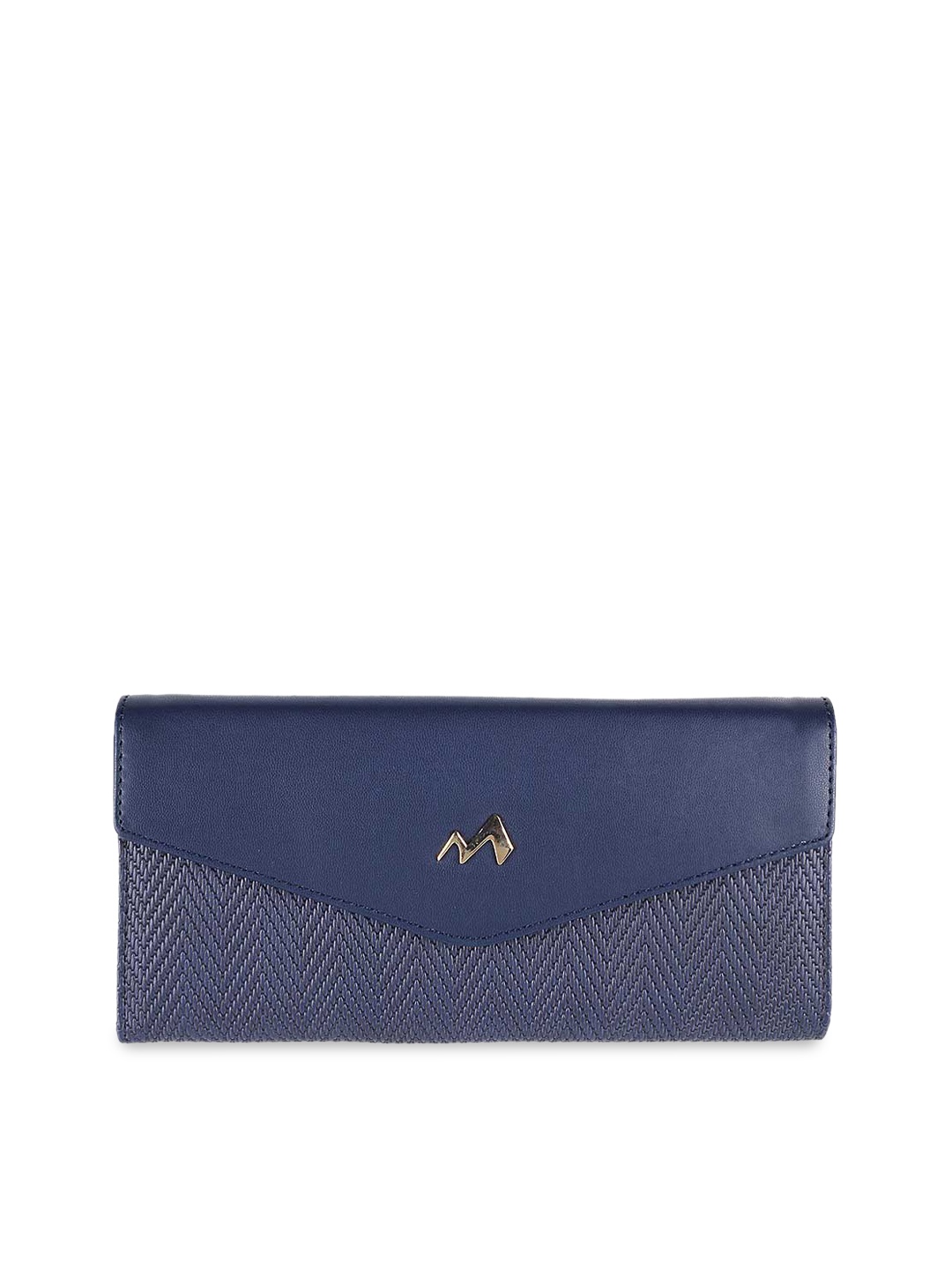 

Metro Blue Textured Envelope Clutch