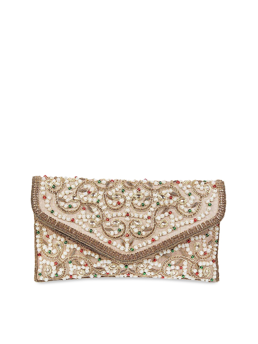 

Metro Gold-Toned Embroidered Clutch