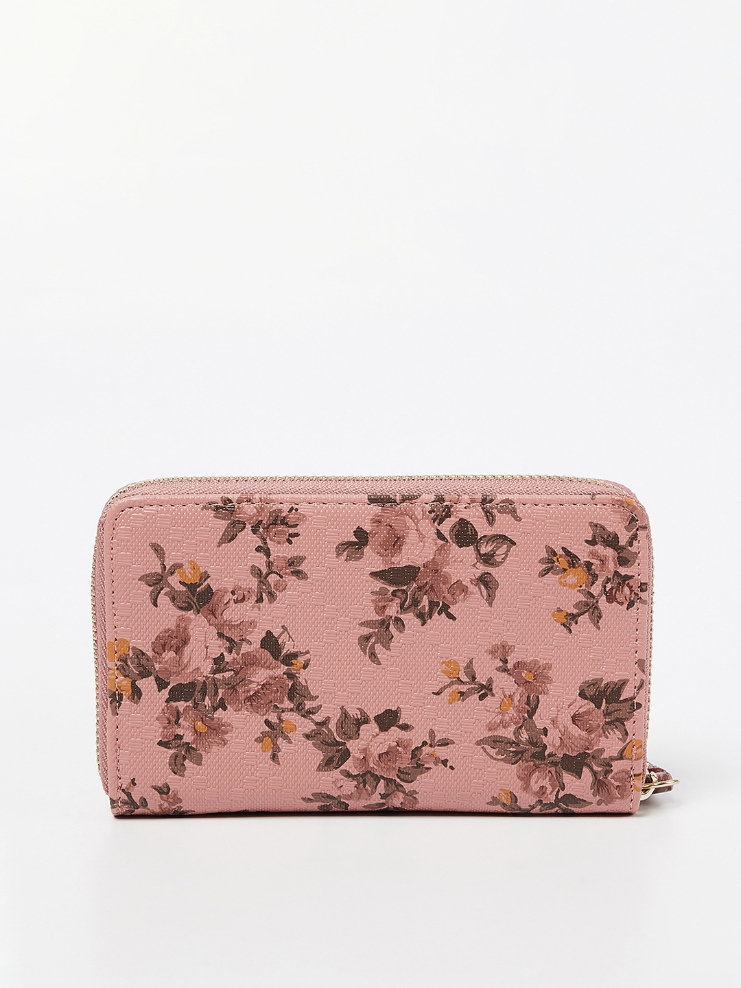 

Ginger by Lifestyle Women Pink & Brown Printed Zip Around Wallet