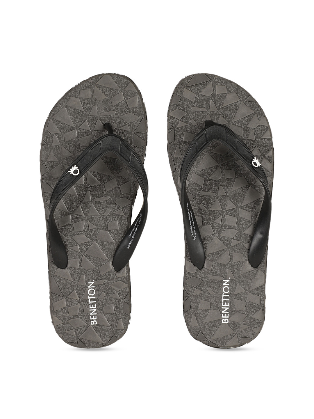 

United Colors of Benetton Men Grey Printed Thong Flip-Flops