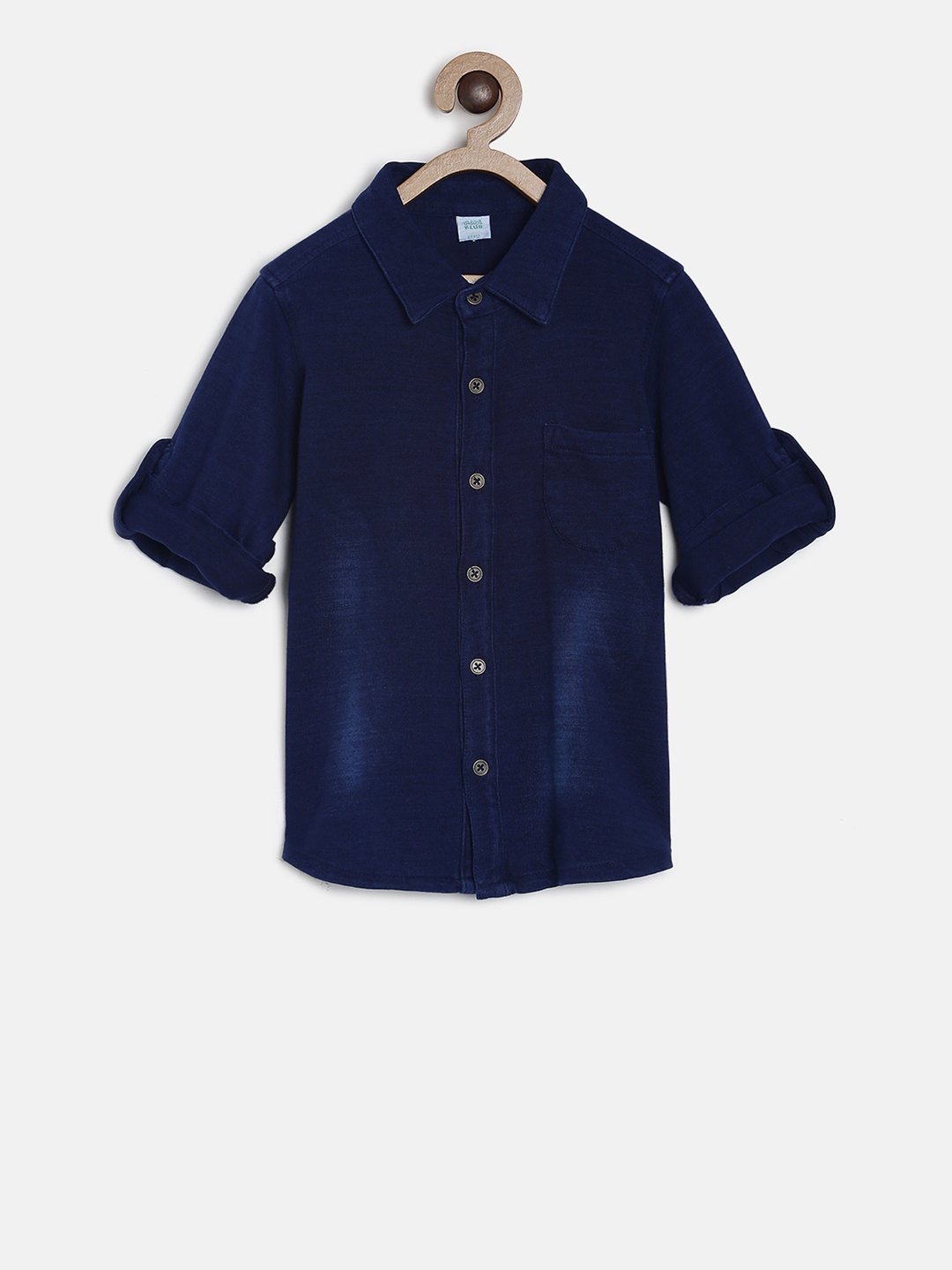 

MINI KLUB Boys Blue Regular Fit Faded Casual Shirt