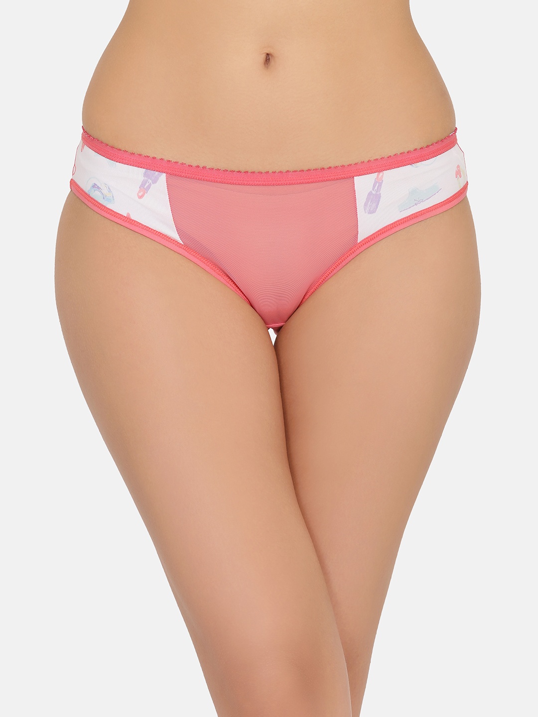 

Clovia Women Pink & White Solid Sheer Bikini Briefs PN3447P16S