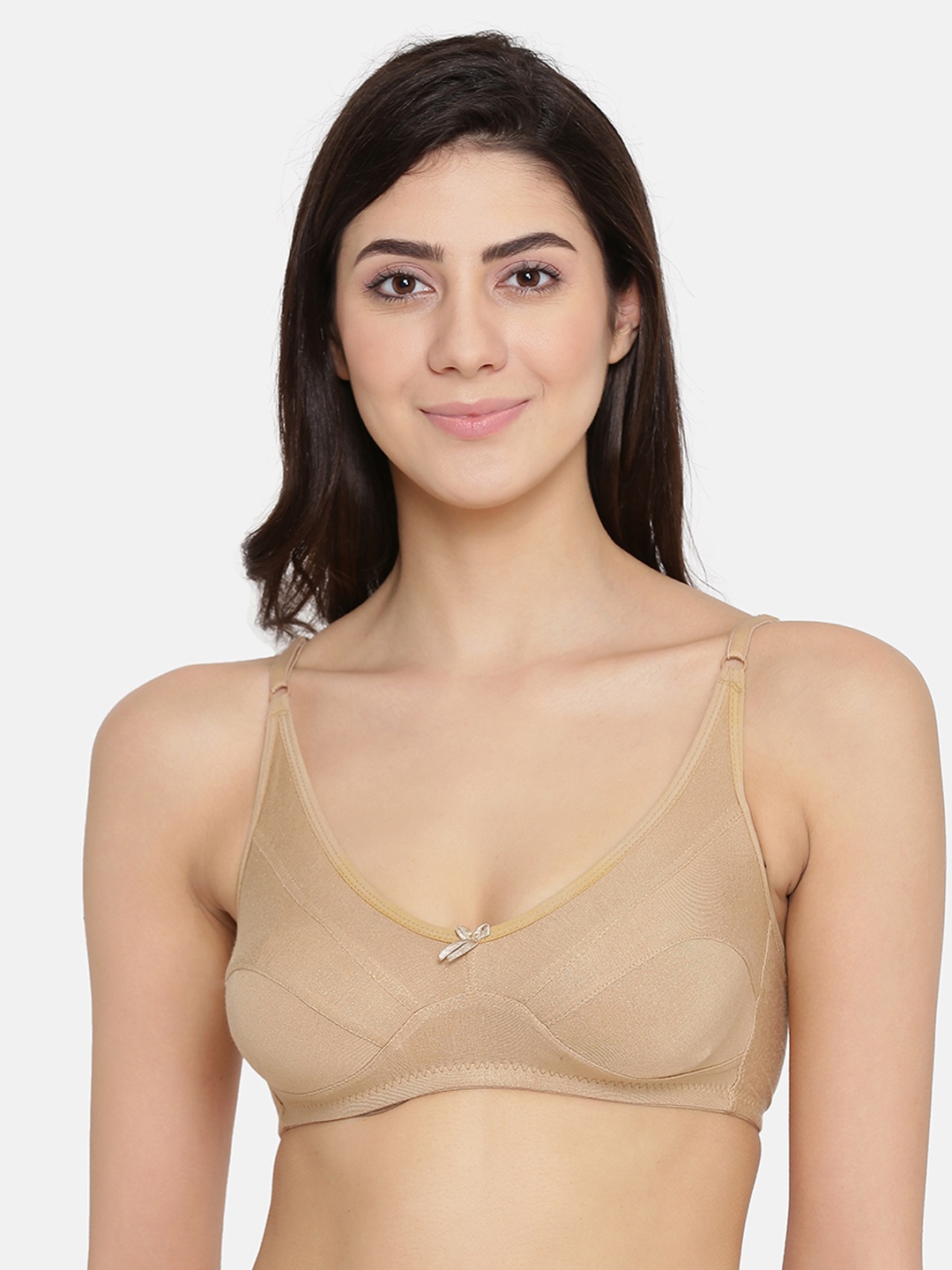 Clovia Beige Solid Non-Wired Non Padded Everyday Bra BR1876A2432B