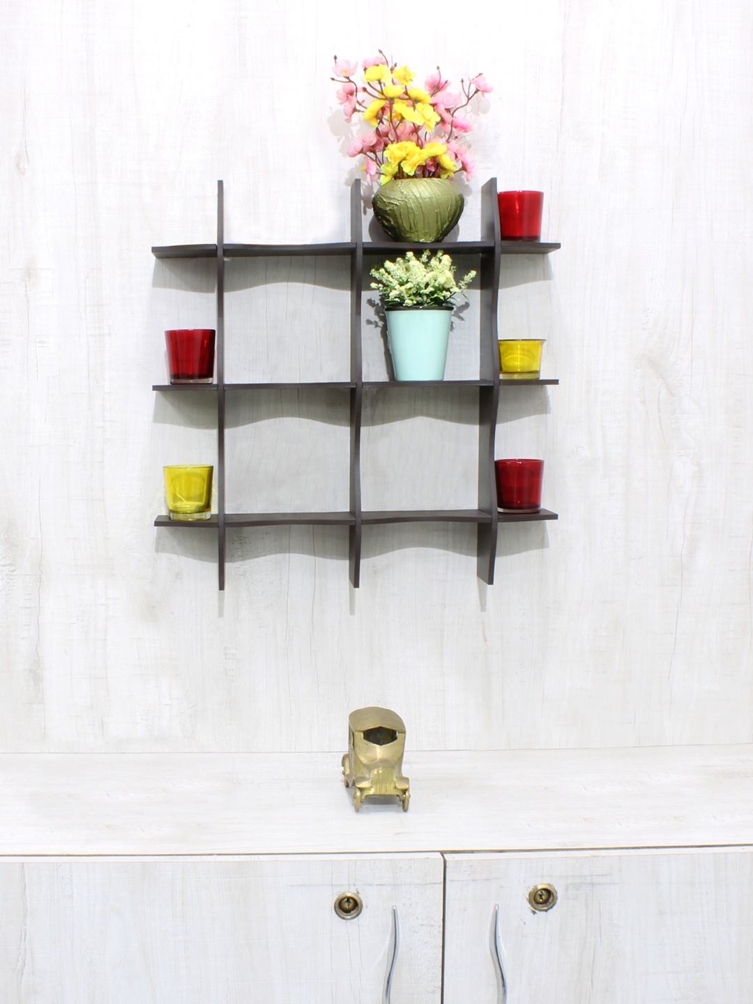 

RANDOM Coffee Brown MDF Basic Wall Shelf