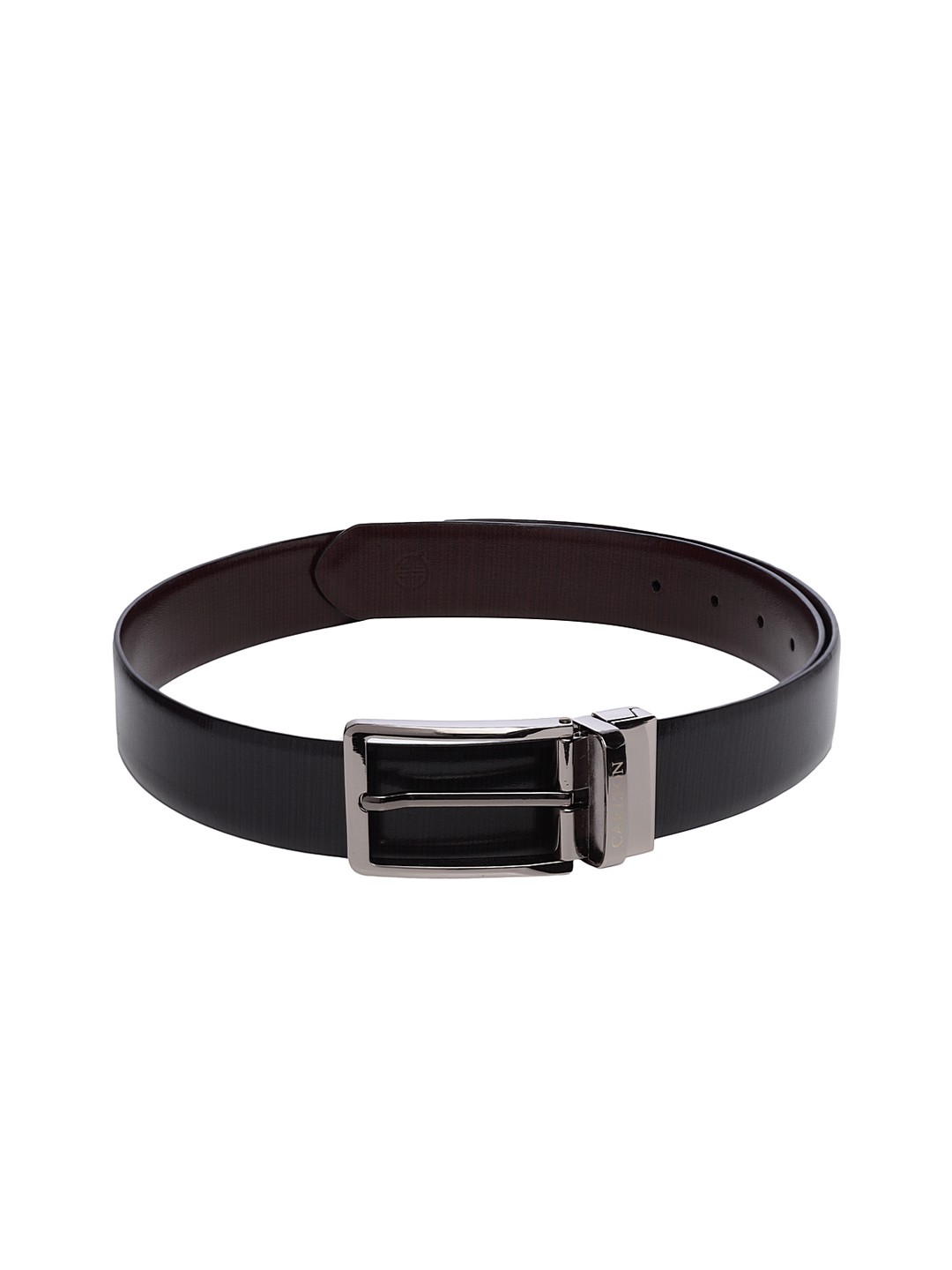 

Carlton London Men Black Solid Leather Belt