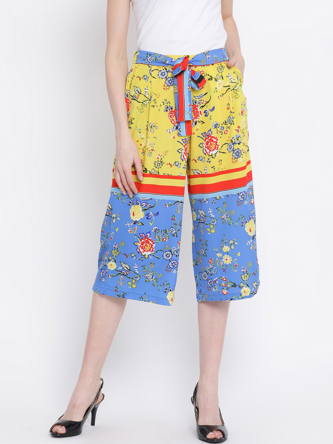

Oxolloxo Women Multicoloured Regular Fit Printed Culottes, Multi