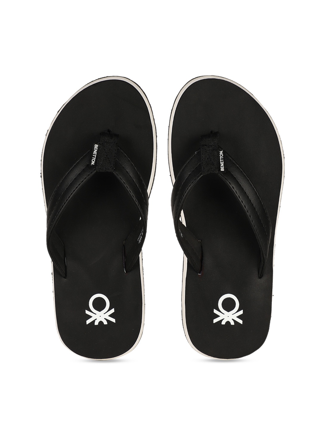 

United Colors of Benetton Men Black Printed Thong Flip-Flops