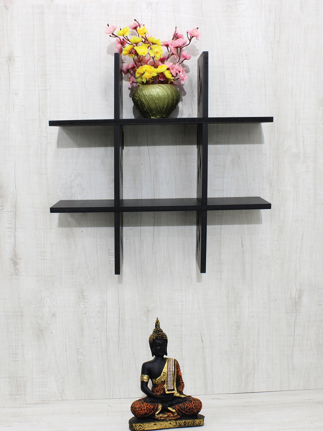

RANDOM Black MDF 4 Plates Basic Wall Shelf