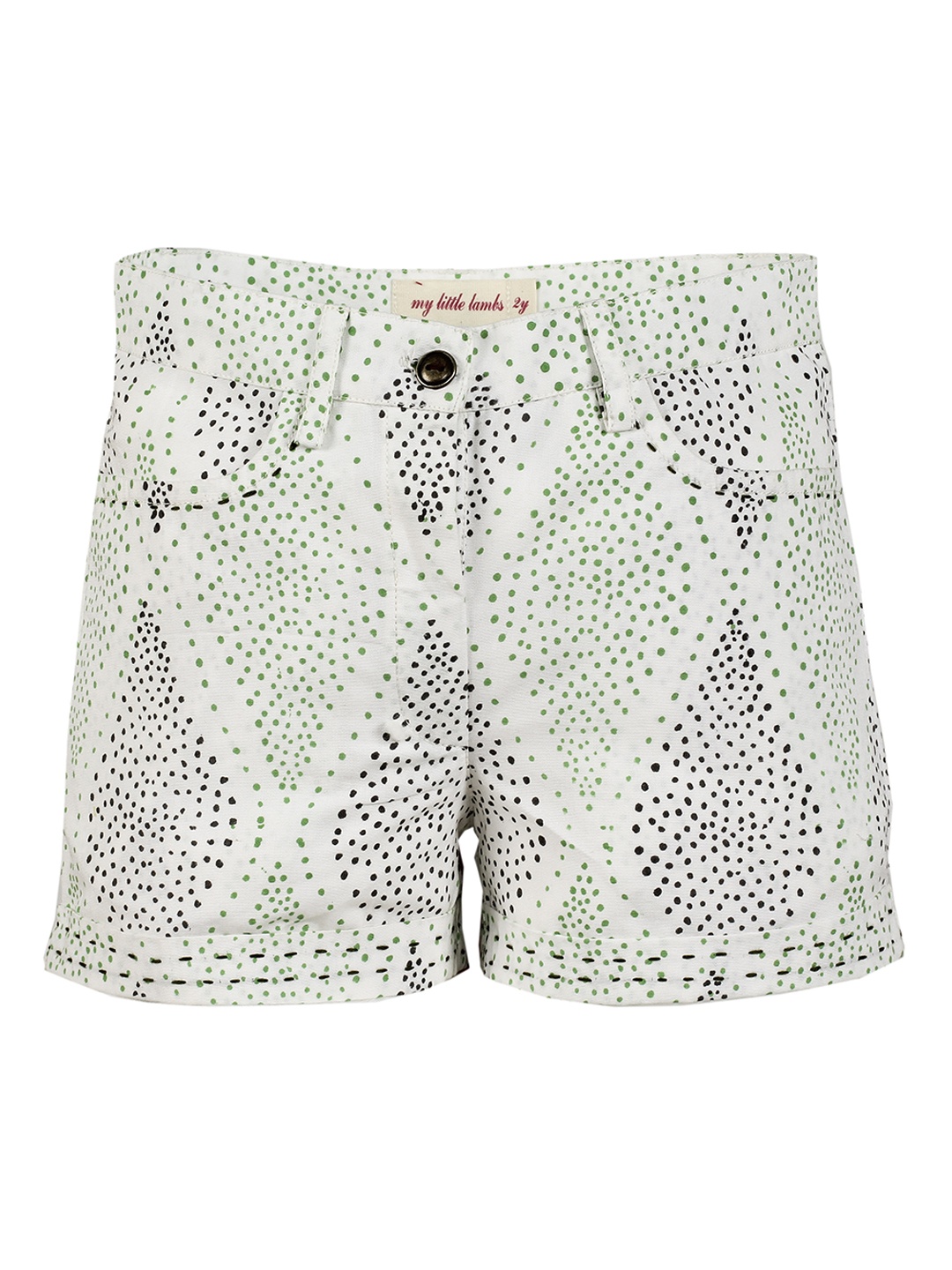 

My Little Lambs Girls White Printed Regular Fit Regular Shorts
