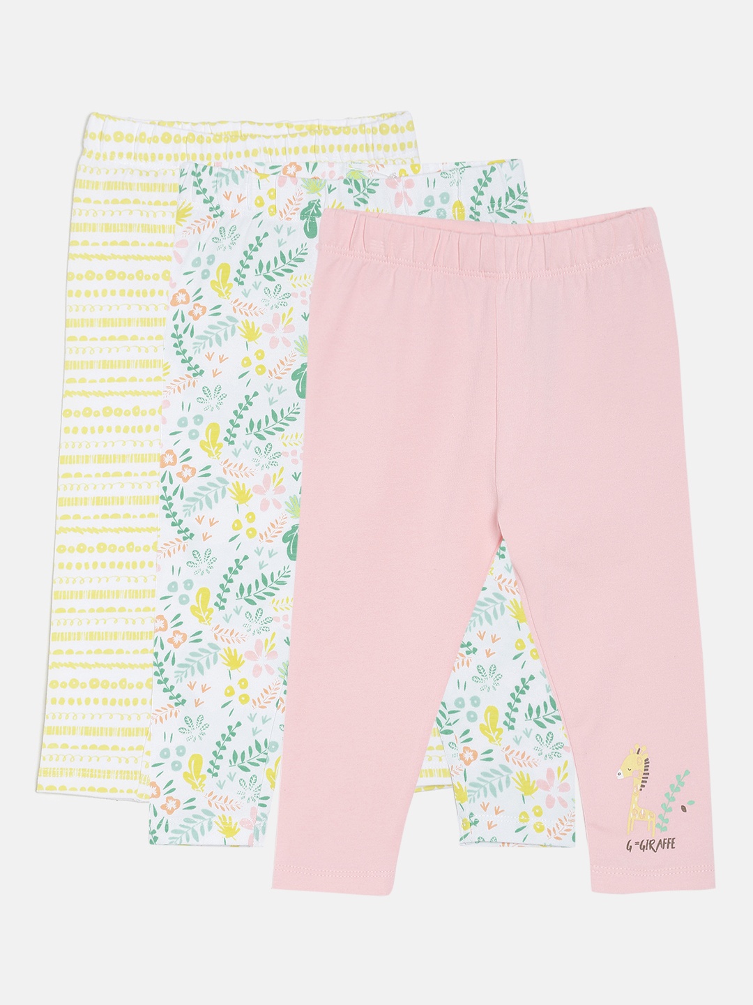 

MINI KLUB Girls Pack Of 3 Leggings, Yellow