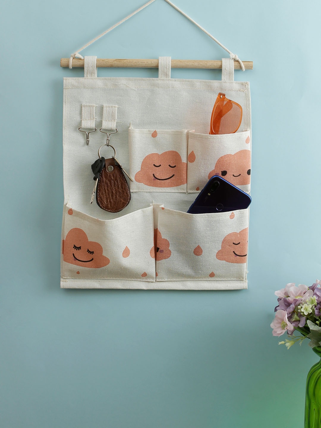 

Cortina White & Black Printed Multi-Utility Wall Hanging Organiser