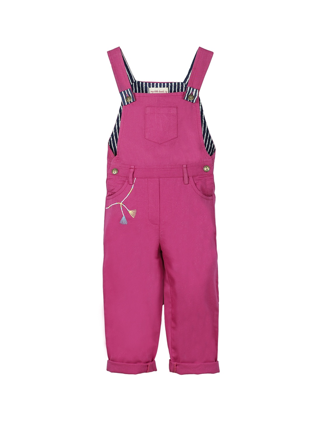 

My Little Lambs Girls Pink Solid Tapered-Fit Dungaree