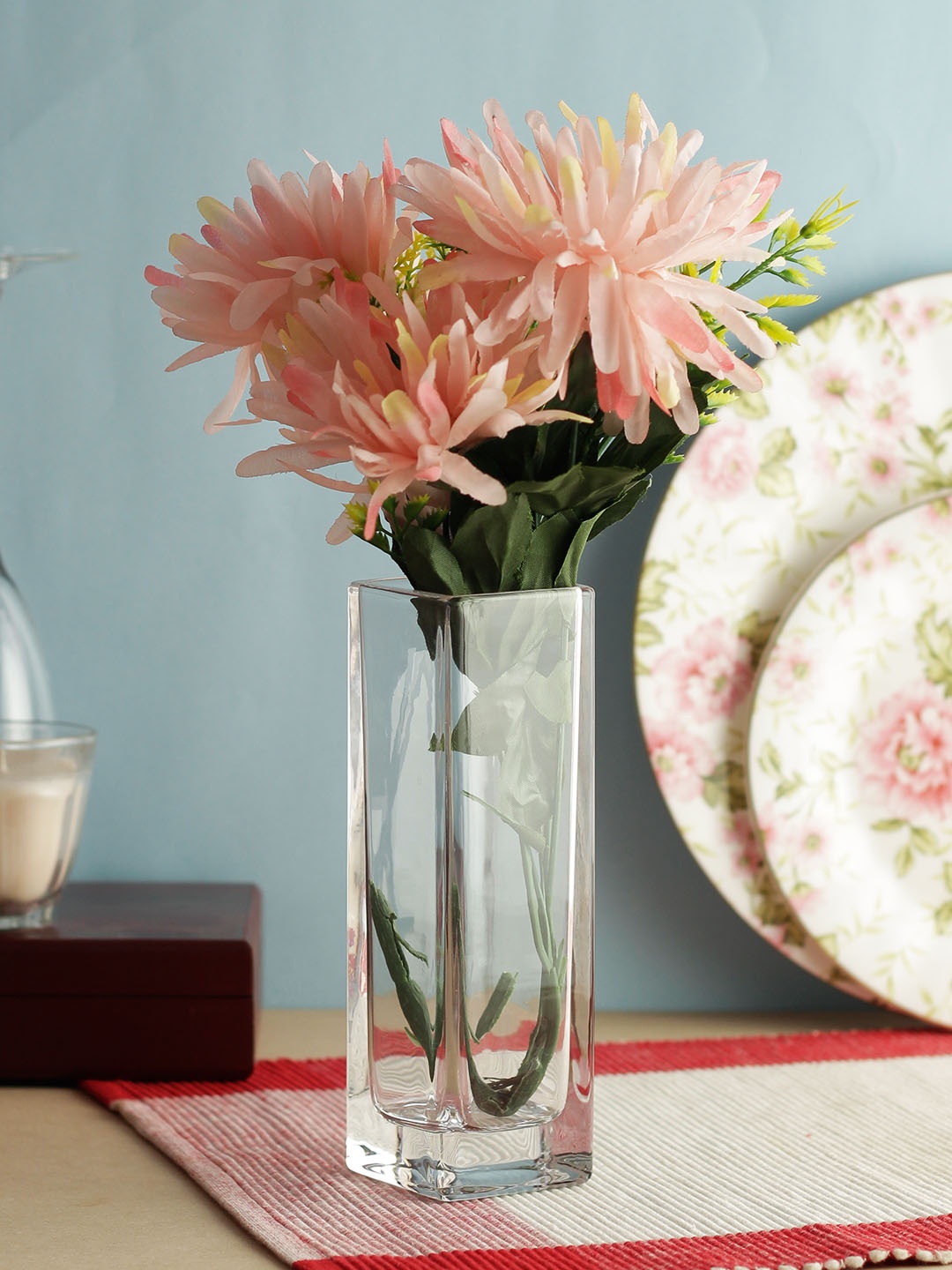 

INCRIZMA Transparent Solid Square Glass Vase