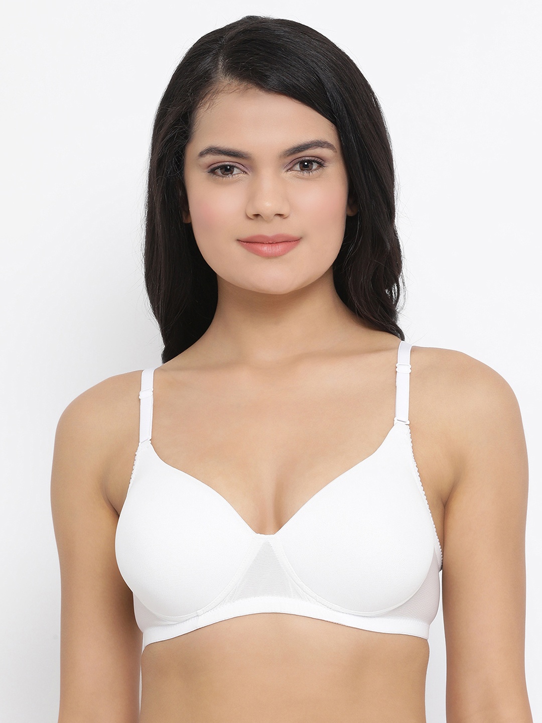 

Clovia White Solid Non-Wired Lightly Padded T-shirt Bra