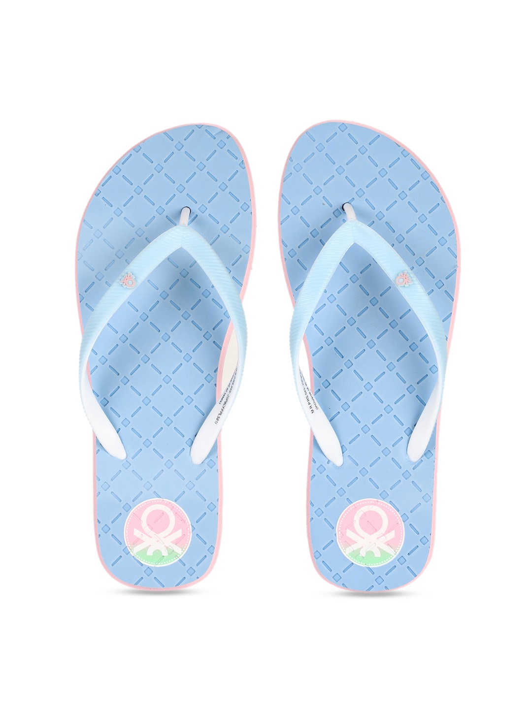 

United Colors of Benetton Women Blue Printed Thong Flip-Flops