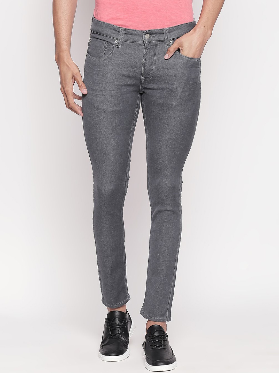 

SPYKAR Men Grey Skinny Fit Mid-Rise Clean Look Jeans